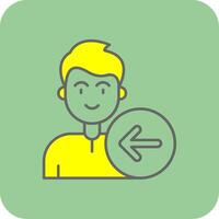 Back Filled Yellow Icon vector