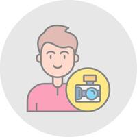 Camera Line Filled Light Circle Icon vector