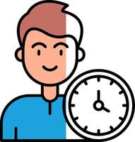 Time Filled Half Cut Icon vector