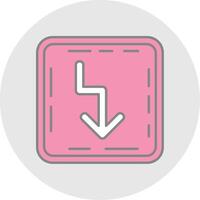 Zigzag Line Filled Light Circle Icon vector