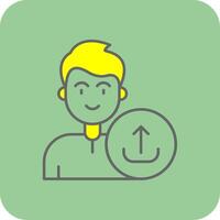 Upload Filled Yellow Icon vector