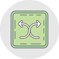 Shuffle Line Filled Light Circle Icon vector