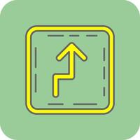 Zigzag Filled Yellow Icon vector