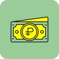 Ruble Filled Yellow Icon vector