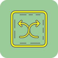 Shuffle Filled Yellow Icon vector