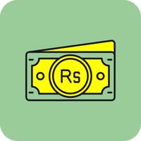 Rupee Filled Yellow Icon vector