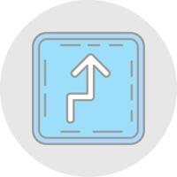 Zigzag Line Filled Light Circle Icon vector
