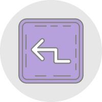 Zigzag Line Filled Light Circle Icon vector
