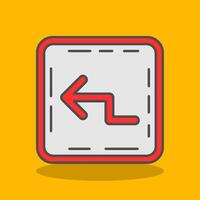 zigzag lleno sombra icono vector