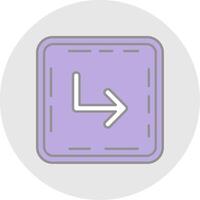 Turn Line Filled Light Circle Icon vector