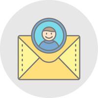 Profile Line Filled Light Circle Icon vector