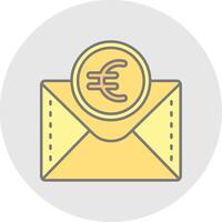 Euro Line Filled Light Circle Icon vector