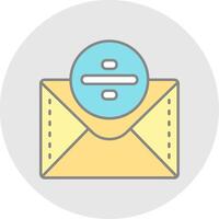 Divide Line Filled Light Circle Icon vector
