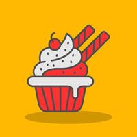 Cupcake Filled Shadow Icon vector