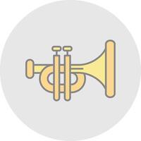 Trumpet Line Filled Light Circle Icon vector