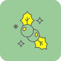 Mistletoe Filled Yellow Icon vector