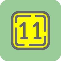 Eleven Filled Yellow Icon vector