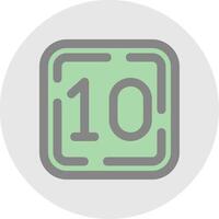 Ten Line Filled Light Circle Icon vector
