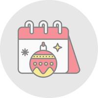 Calender Line Filled Light Circle Icon vector