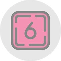 Six Line Filled Light Circle Icon vector