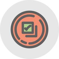 Checkmark Line Filled Light Circle Icon vector