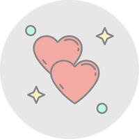 Love Line Filled Light Circle Icon vector