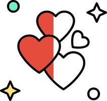 Love Filled Half Cut Icon vector