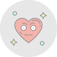 Embarrassed Line Filled Light Circle Icon vector