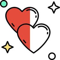 Love Filled Half Cut Icon vector