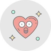 Surprised Line Filled Light Circle Icon vector