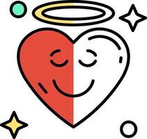 Angel Filled Half Cut Icon vector