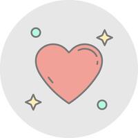 Heart Line Filled Light Circle Icon vector