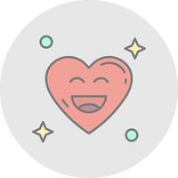 Happy Line Filled Light Circle Icon vector