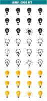 Bulb Lamp icon set vector