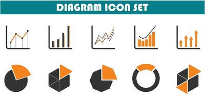 Diagram icon set vector