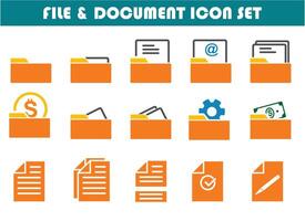 folder and document icon set, various models for graphic design needs, vector eps 10.