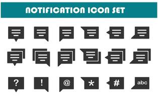 Notification Ballon chat icon set vector