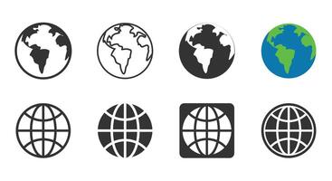 Earth icon set for graphic needs vector