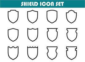 shield icon set, simple flat and black and white design, for graphic needs. vector eps 10.