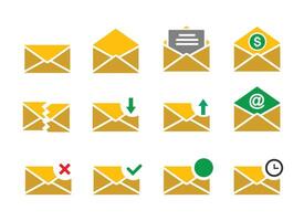 Message envelope icon set vector