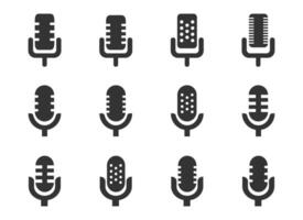 Microphone icon set vector