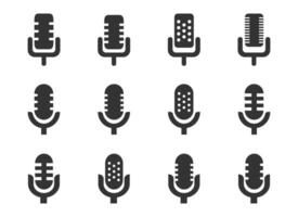 Microphone icon set vector