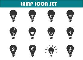 Bulb Lamp icon set vector