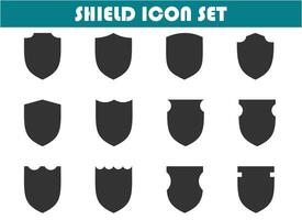 shield icon set, simple flat and black and white design, for graphic needs. vector eps 10.