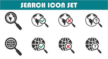 Magnify word icon set vector