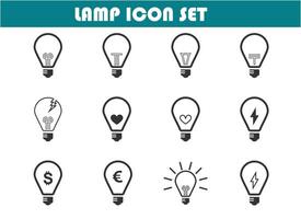 Bulb Lamp icon set vector