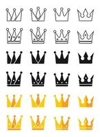 Crown icon set vector