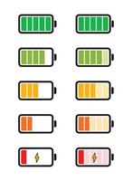 Battery icon set vector