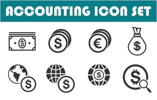 Dollar sign icon set vector