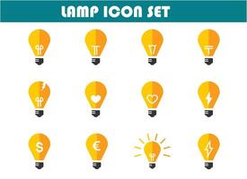 Bulb Lamp icon set vector